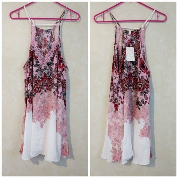 Free People Floral Haze Mini Dress Tea Combo - Picture 2 of 3